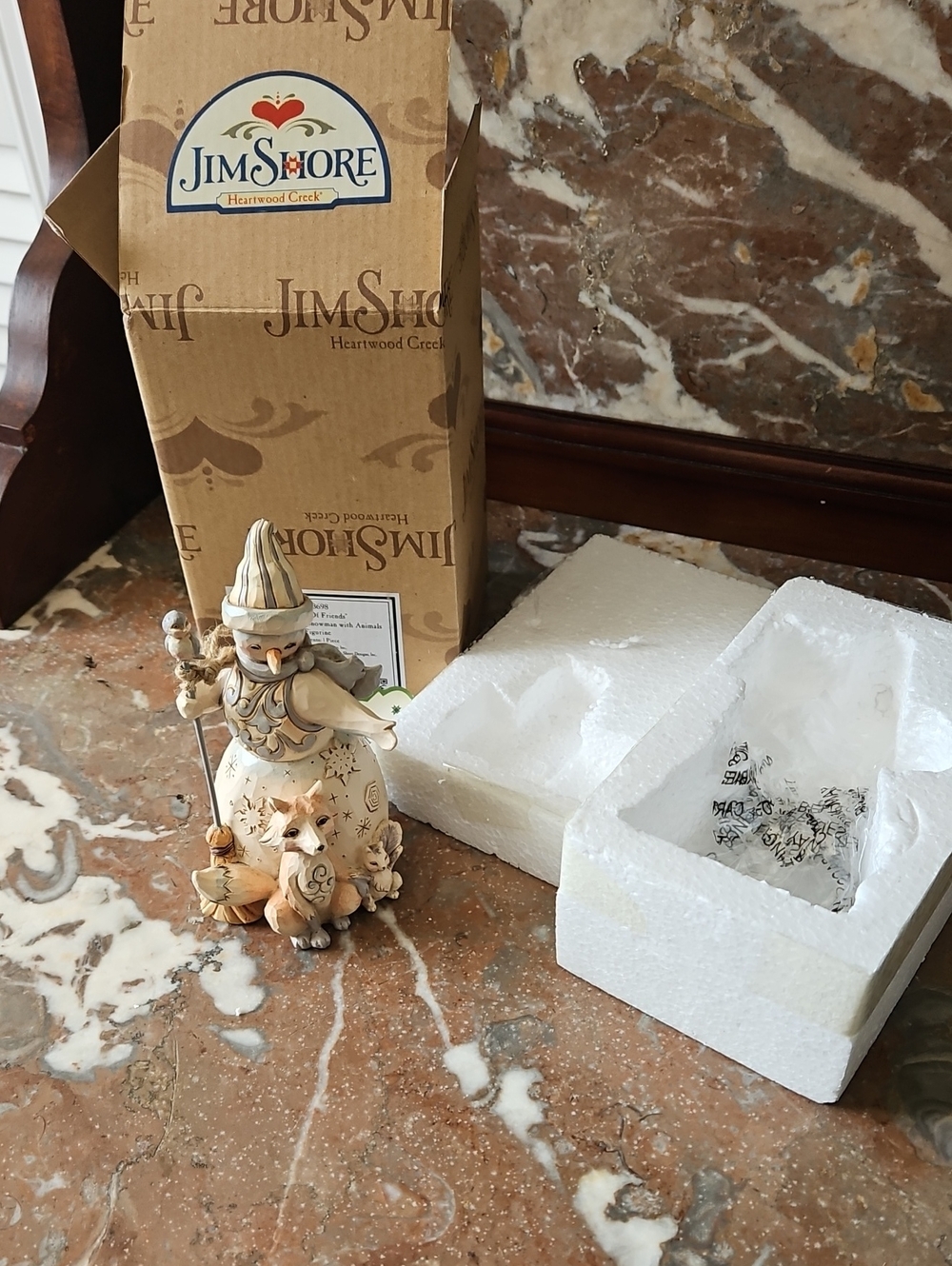 2016 Jim Shore Flurry Of Friends Snowman With Animals Figure